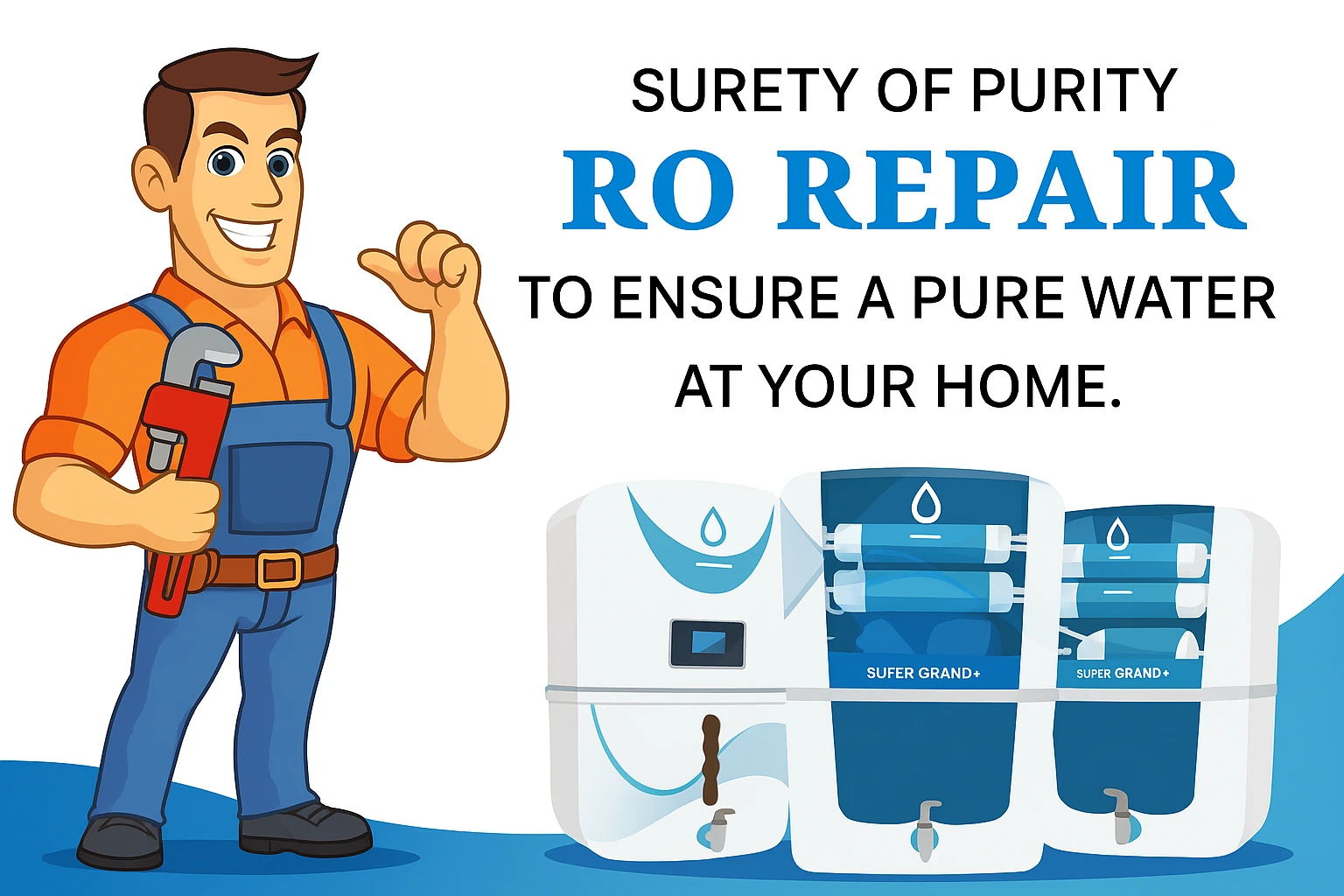Technician servicing RO purifier